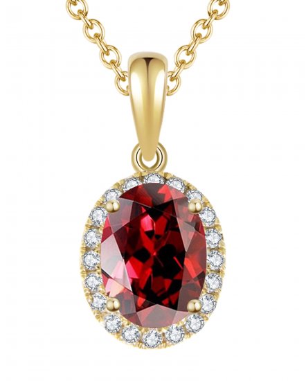 OVAL COLORED STONE DIAMOND PENDANT (VP294)